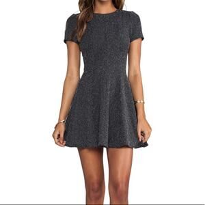 Tibi Metallic Knit Fit and Flare Dress